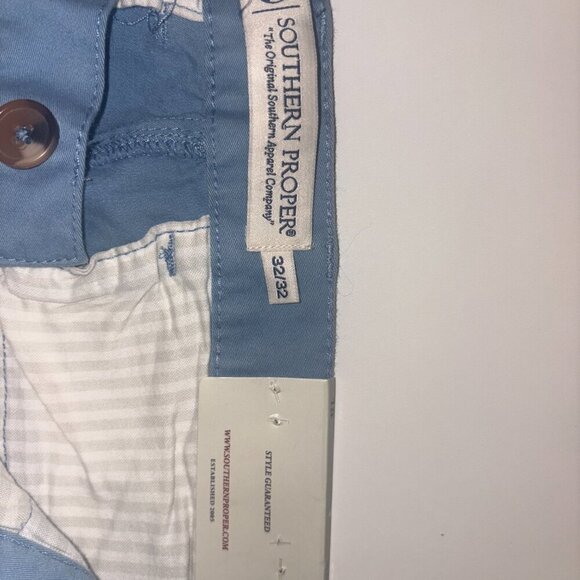 NEW NWT Southern Proper Thomasville Flat Front Chino Pant Blue 32x32 - Picture 7 of 10